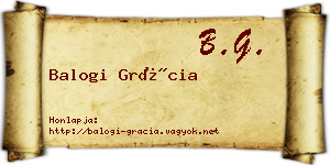 Balogi Grácia névjegykártya